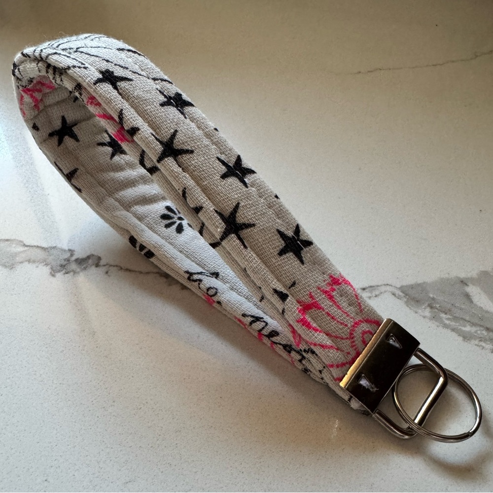 Handmade Upcycled Free People Keychain Wristlet - Picture 3 of 3